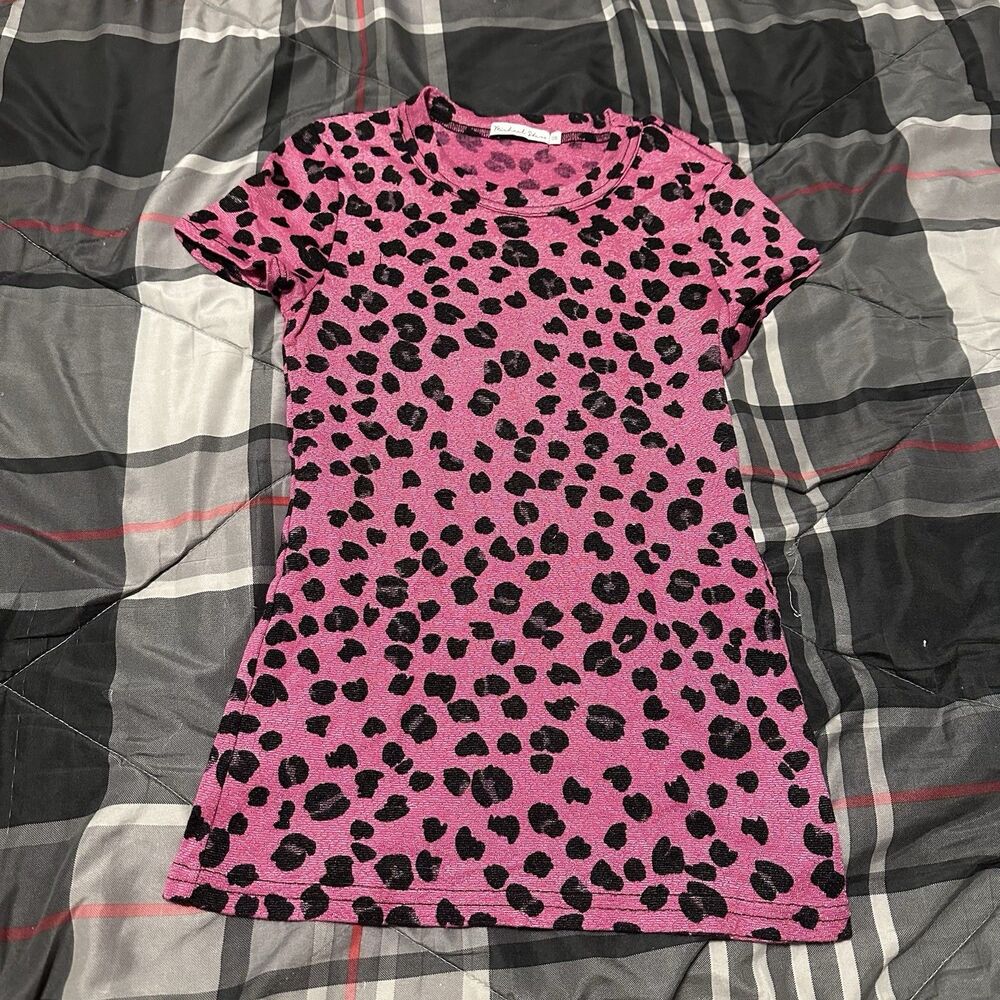 Michael Stars Pink Cheetah Print Tank Top Size OS